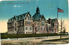 New High School Fairhaven MA Divided Unposted Postcard c1910 picture
