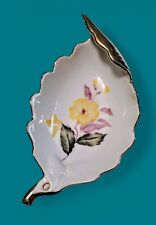 Vintage Pico Japan Leaf Shaped Trinket Dish Hibiscus Acorns  picture