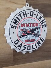 Smith O Lene Aviation gasoline vintage design round metal cap  sign Smitholene  picture