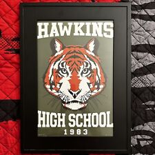 23x16.5 Inch Green Stranger Things Hawkins High School Tigers 1983 Framed Poster picture