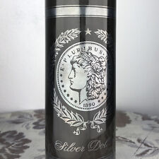 Culver Ltd Silver Dollar Coin Smokey Black Glass Martini Cocktail Pitcher picture
