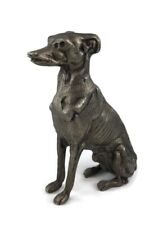 Antique dog white brass figural sculpture picture