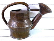 Large antique 18th 19th century French hammered copper arch handle watering can picture