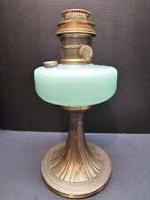 Aladdin Oil Green Moonstone Queen Oil Lamp With Model B Burner 1937-1939 picture