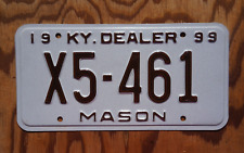1999 MASON Kentucky DEALER License Plate picture