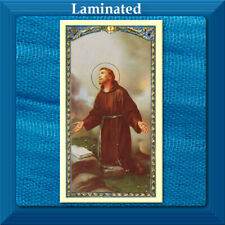 Novena to St. Francis of Assisi Catholic Saint LAMINATED Holy Card GILDED GOLD picture