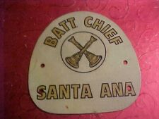 1950S-60S SANTA ANA CALIFORNIA BATTLION CHIEF FIRE DEPARTMENT HELMET FRONT USED picture