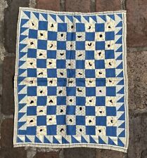 ANTIQUE SAMPLER DOLL QUILT PATCHWORK FEEDSACK FABRIC picture