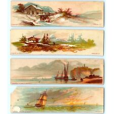 x4 LOT c1880s Wemple & Kronheim Litho Bookmark Series Sailboat Trade Card C13 picture