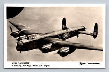 RPPC WWII RAF Avro Lancaster II Bomber FLIGHT Photograph Postcard picture