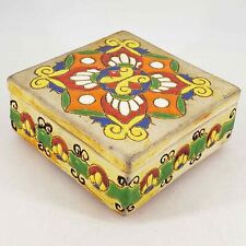 Vintage Mic Century Boho Colorful ceramic studio pottery trinket box w lid picture
