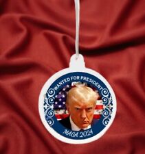 *12PC SET* Donald Trump Wanted For President 2024 Mugshot Ornaments. Acrylic. picture