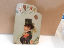 1800's Trade Card Woman with Color Palet Ask for Felding Spool Silk picture