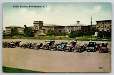 Union Station Providence RI Old Automobiles Cars Postcard K25  picture