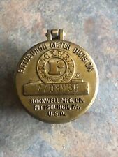 Vintage Brass Rockwell Water Meter Cover. Pittsburgh, PA Trinket Case picture