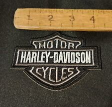 NEW silver Harley Davidson Sew on patch large NEW FREE P&P   4 INCH WIDE   picture