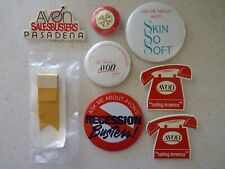 Vintage AVON Advertising Buttons Pins (8) pcs picture