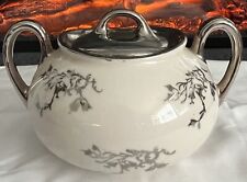 Vintage Kingwood Ceramics 14 K Platinum Rose Sugar Bowl 25th Anniversary picture