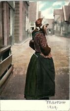 c1910 Working Pregnant Woman in Street View Marken Series 429 Postcard 14-35 picture