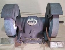 Rare Vintage Prairie Tool Bench Grinder Belt Drive w/ Tool Rests & Stone Wheels picture