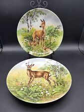 Kaiser Germany porcelain plates deer 2 Pcs Wall decor 9 1/2” picture