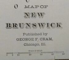 Vintage 1901 NEW BRUNSWICK CANADA Map 22