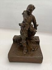 ANTIQUE D'ARTAGNAN MUSKETEER Figurine Bronze Copper Clad Art BOOKEND KBW picture