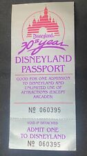 Vintage 1985 Disneyland 30th Year Complimentary Passport Unused Admission Ticket picture