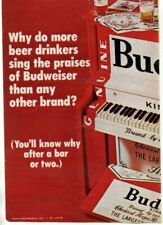 Budweiser Beer piano 1970 Picture Print Ad 2 Pg Clipping Tareyton Cigarettes ad picture