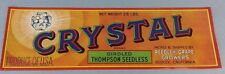 10 Original Vintage Deadstock CRYSTAL Thompson Seedless Grapes Crate Paper Label picture