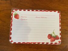 Lot of 25 Strawberry Recipe Cards w Plaid Border 4 x 6 Lines on Front & Back-MIP picture