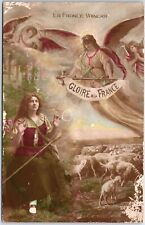 VINTAGE POSTCARD 'GLORY TO FRANCE' 'FRANCE WILL OVERCOME' PATRIOTiC WW 1 1915 picture