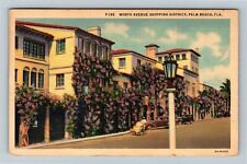Palm Beach FL-Florida, Worth-Avenue Shopping District, Vintage Postcard picture