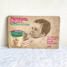 Vintage Nestle Nestum Baby Cereal Cream Of Rice Advertising Cardboard Sign CB773 picture
