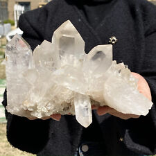 4.54LB Large Natural White Clear Quartz Crystal Cluster Mineral Rock Stone Heali picture