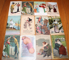 Antique Lot of 61 Humorous Postcards Very Early 1900s picture