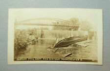 Old Vtg 1910s Post Card Quaker Mill Dam with Unusual Boat Added to Image Nice picture