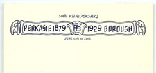 1929 PERKASIE BOROUGH 1879-1929 50th ANNIVERSARY LETTERHEAD NOTE Z5507 picture