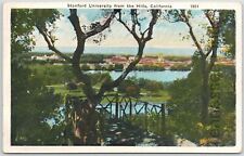 Stanford University From The Hills, California White Border Postcard Nature picture