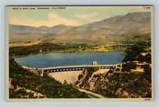 Pasadena CA-California, Devil's Gate Dam, Mountain View Vintage Postcard picture