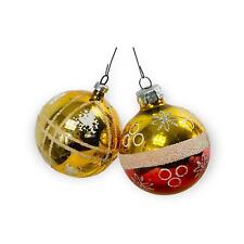 2 Vintage Mercury Glass Ornaments Gold Shiny 3