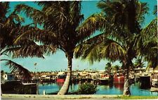 Vintage Postcard- BOAT DOCKS, POMPANO BEACH, FL. 1960s picture