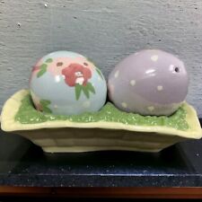 Easter Eggs Salt & Pepper Shakers Eggs California Cleminson Pottery Nest Basket picture