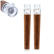 2 PACK  RYOT SHORT WALNUT Wood One Hitter Bat w LG GLASS TIP - Roll Stop on Bowl picture