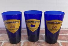 3 George Hornsby’s Pubdrafts Draft Cider Beer Cobalt Blue Libbey Glass Tumblers picture