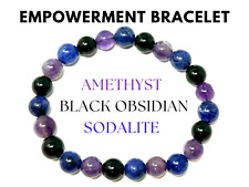 Empowerment Bracelet: 8 mm Beads (Amethyst, Black Obsidian, & Sodalite Bracelet) picture