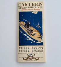 VINTAGE c 1928 EASTERN STEAMSHIP LINES 31-PAGE FOLD OUT ADVERTISING BROCHURE VG+ picture