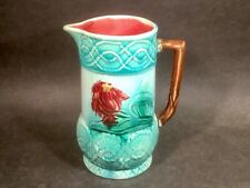 Antique Flower and Rope Majolica Pitcher c.1800's picture