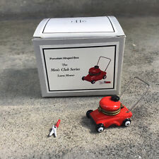 PHB Porcelain Hinged Box Lawn Mower w/Shears Trinket Midwest 31878-2 picture