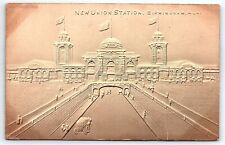 1907 New Union Station Birmingham AL Embossed Airbrushed Postcard Wylam Postmark picture